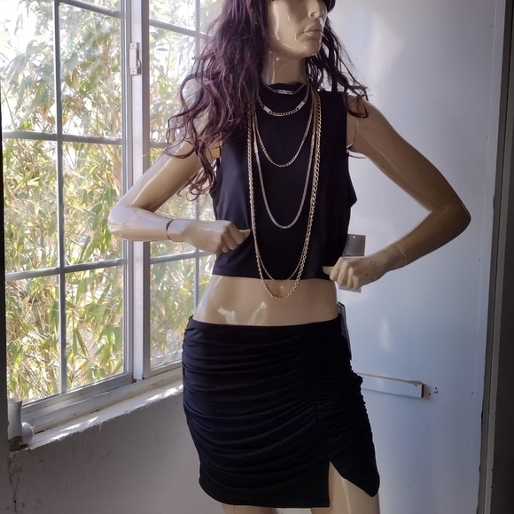 NEW Emerald Sundae XL Black Two-Piece Top and Skirt - Picture 2 of 6